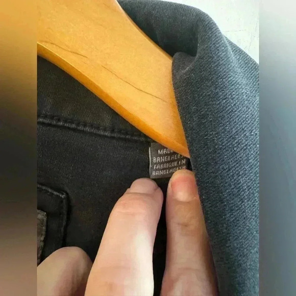 SLATE & STONE MEN  DENIM WORKWEAR COTTON BLEND WASHED BLACK JACKET. SIZE XL - Picture 12 of 16